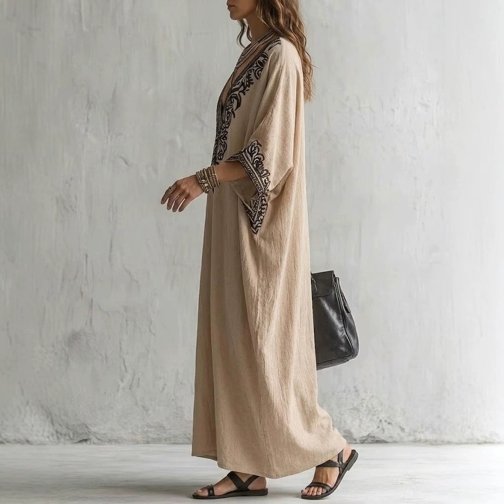 Women Boho Embroidered Kaftan  - Cover Up Kaftan review and price
