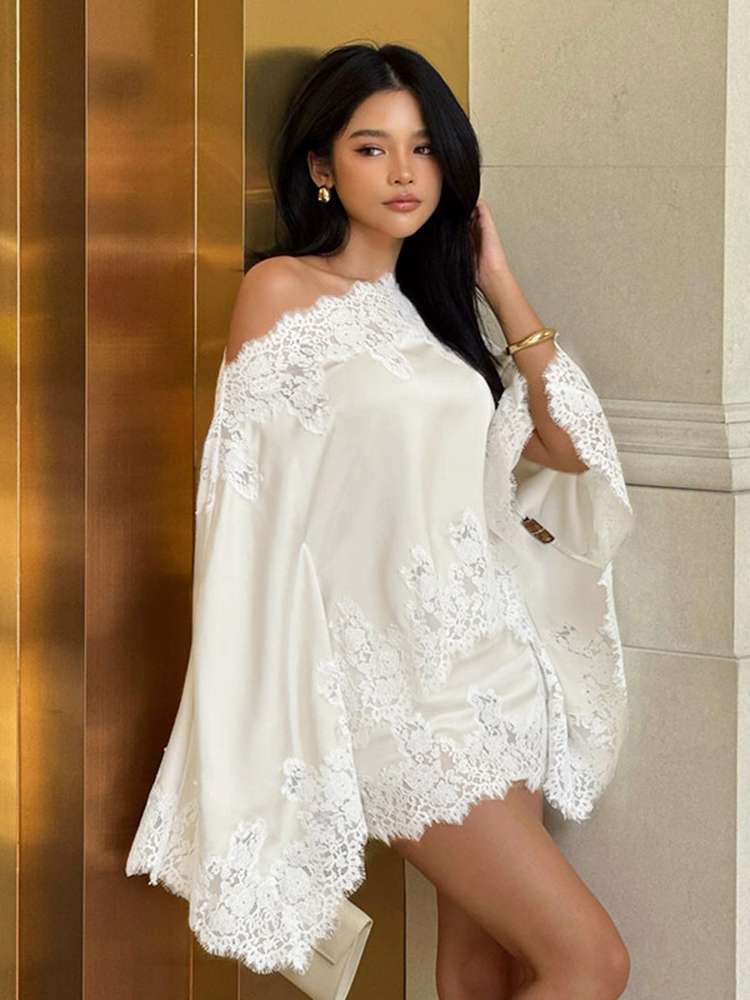 Elegant Lace Patchwork Women's - Blouse Off Shoulder review and price