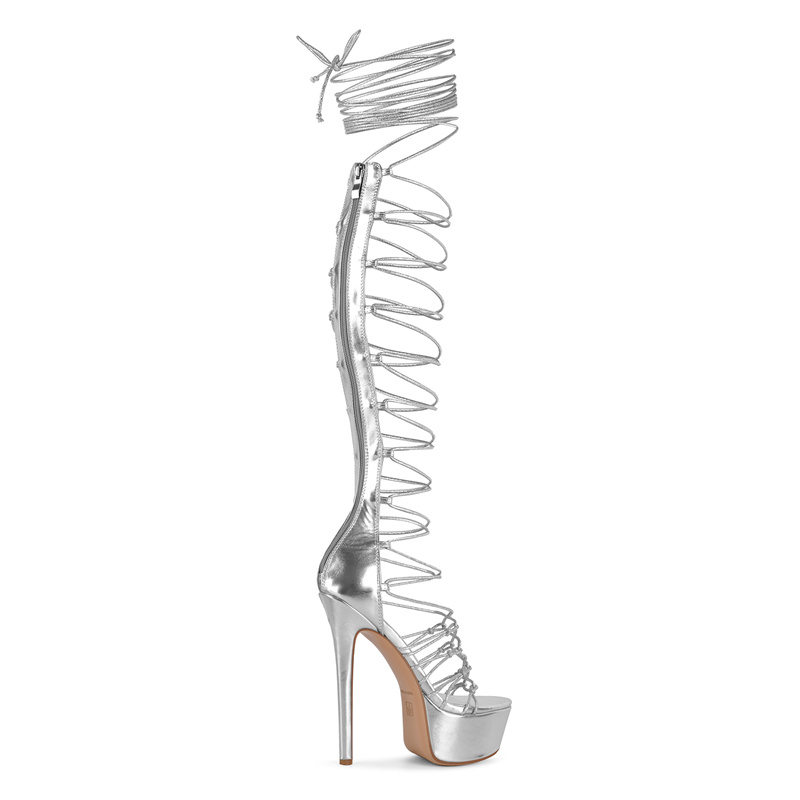 Onlymaker Sliver Peep Toe Lace - Sandal Strappy Heeled review and price